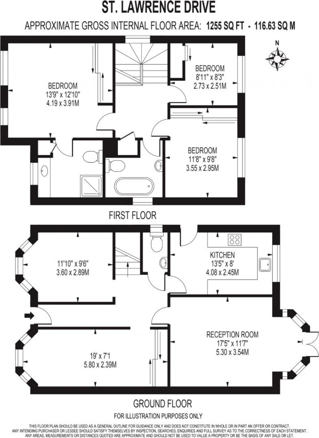 Floorplans For St. Lawrence Drive, Pinner