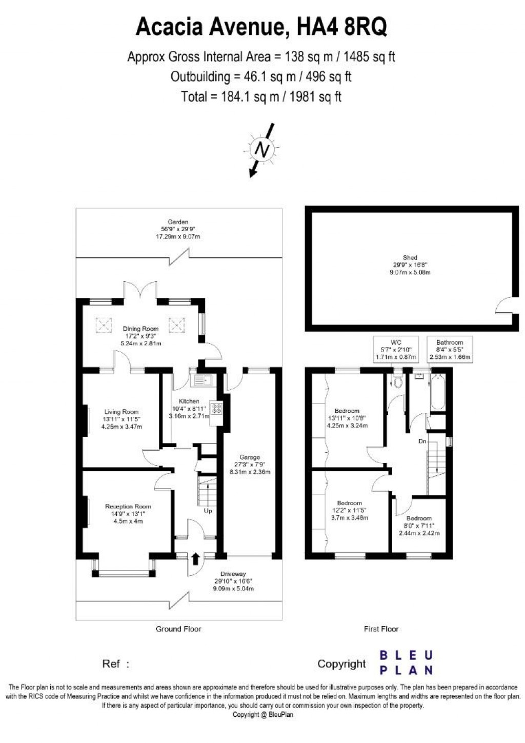 Floorplans For Acacia Avenue, Ruislip