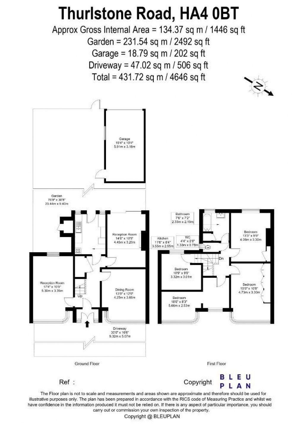 Floorplans For Thurlstone Road, Ruislip